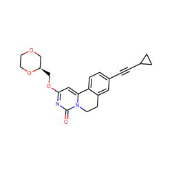 O=c1nc(OC[C@@H]2COCCO2)cc2n1CCc1cc(C#CC3CC3)ccc1-2 ZINC000143015712