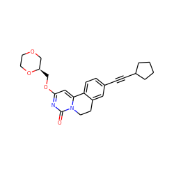 O=c1nc(OC[C@@H]2COCCO2)cc2n1CCc1cc(C#CC3CCCC3)ccc1-2 ZINC000142928551