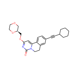 O=c1nc(OC[C@@H]2COCCO2)cc2n1CCc1cc(C#CC3CCCCC3)ccc1-2 ZINC000142992898