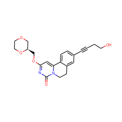 O=c1nc(OC[C@@H]2COCCO2)cc2n1CCc1cc(C#CCCO)ccc1-2 ZINC000142941675