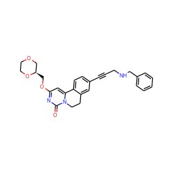 O=c1nc(OC[C@@H]2COCCO2)cc2n1CCc1cc(C#CCNCc3ccccc3)ccc1-2 ZINC000142894948