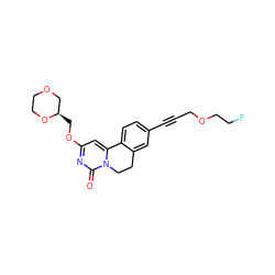 O=c1nc(OC[C@@H]2COCCO2)cc2n1CCc1cc(C#CCOCCF)ccc1-2 ZINC000142891556