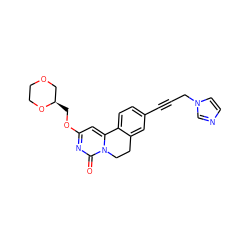 O=c1nc(OC[C@@H]2COCCO2)cc2n1CCc1cc(C#CCn3ccnc3)ccc1-2 ZINC000142894328