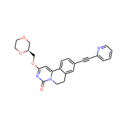 O=c1nc(OC[C@@H]2COCCO2)cc2n1CCc1cc(C#Cc3ccccn3)ccc1-2 ZINC000142999581