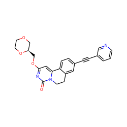 O=c1nc(OC[C@@H]2COCCO2)cc2n1CCc1cc(C#Cc3cccnc3)ccc1-2 ZINC000142975450