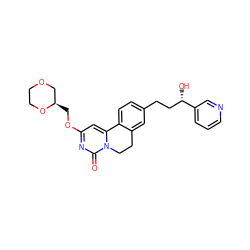 O=c1nc(OC[C@@H]2COCCO2)cc2n1CCc1cc(CC[C@H](O)c3cccnc3)ccc1-2 ZINC000143036400