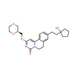 O=c1nc(OC[C@@H]2COCCO2)cc2n1CCc1cc(CCC3(O)CCCC3)ccc1-2 ZINC000142920980