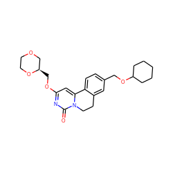 O=c1nc(OC[C@@H]2COCCO2)cc2n1CCc1cc(COC3CCCCC3)ccc1-2 ZINC000143034087