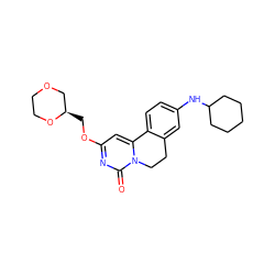 O=c1nc(OC[C@@H]2COCCO2)cc2n1CCc1cc(NC3CCCCC3)ccc1-2 ZINC000142869502