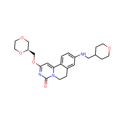 O=c1nc(OC[C@@H]2COCCO2)cc2n1CCc1cc(NCC3CCOCC3)ccc1-2 ZINC000142910137