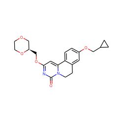 O=c1nc(OC[C@@H]2COCCO2)cc2n1CCc1cc(OCC3CC3)ccc1-2 ZINC000142921652