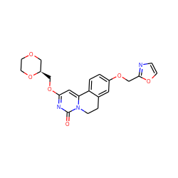 O=c1nc(OC[C@@H]2COCCO2)cc2n1CCc1cc(OCc3ncco3)ccc1-2 ZINC000143085741