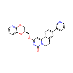 O=c1nc(OC[C@@H]2COc3ncccc3O2)cc2n1CCc1cc(-c3cccnc3)ccc1-2 ZINC000219976337