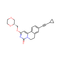 O=c1nc(OC[C@H]2COCCO2)cc2n1CCc1cc(C#CC3CC3)ccc1-2 ZINC000142946635