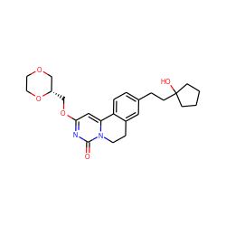 O=c1nc(OC[C@H]2COCCO2)cc2n1CCc1cc(CCC3(O)CCCC3)ccc1-2 ZINC000142921454