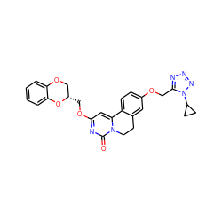 O=c1nc(OC[C@H]2COc3ccccc3O2)cc2n1CCc1cc(OCc3nnnn3C3CC3)ccc1-2 ZINC000220173814