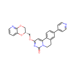 O=c1nc(OC[C@H]2COc3ncccc3O2)cc2n1CCc1cc(-c3ccncc3)ccc1-2 ZINC000219808704