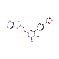 O=c1nc(OC[C@H]2COc3ncccc3O2)cc2n1CCc1cc(-c3ccoc3)ccc1-2 ZINC000219794824