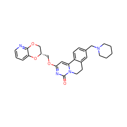 O=c1nc(OC[C@H]2COc3ncccc3O2)cc2n1CCc1cc(CN3CCCCC3)ccc1-2 ZINC000220114665