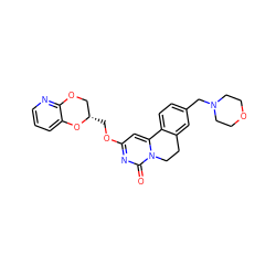 O=c1nc(OC[C@H]2COc3ncccc3O2)cc2n1CCc1cc(CN3CCOCC3)ccc1-2 ZINC000220184359