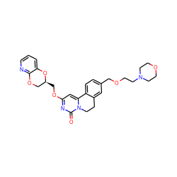 O=c1nc(OC[C@H]2COc3ncccc3O2)cc2n1CCc1cc(COCCN3CCOCC3)ccc1-2 ZINC000221364034