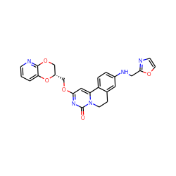 O=c1nc(OC[C@H]2COc3ncccc3O2)cc2n1CCc1cc(NCc3ncco3)ccc1-2 ZINC000220168689