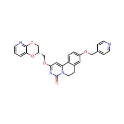 O=c1nc(OC[C@H]2COc3ncccc3O2)cc2n1CCc1cc(OCc3ccncc3)ccc1-2 ZINC000209717577