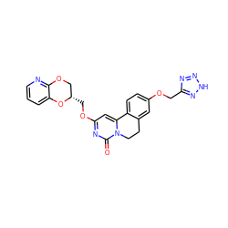 O=c1nc(OC[C@H]2COc3ncccc3O2)cc2n1CCc1cc(OCc3nn[nH]n3)ccc1-2 ZINC000209698474