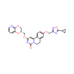 O=c1nc(OC[C@H]2COc3ncccc3O2)cc2n1CCc1cc(OCc3noc(C4CC4)n3)ccc1-2 ZINC000220160276