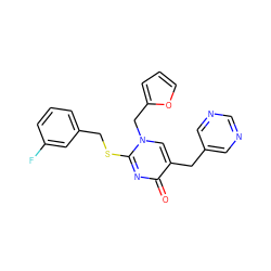 O=c1nc(SCc2cccc(F)c2)n(Cc2ccco2)cc1Cc1cncnc1 ZINC000026574205