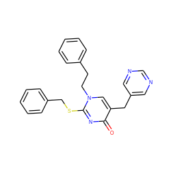 O=c1nc(SCc2ccccc2)n(CCc2ccccc2)cc1Cc1cncnc1 ZINC000026575555