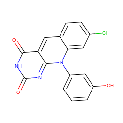 O=c1nc2n(-c3cccc(O)c3)c3cc(Cl)ccc3cc-2c(=O)[nH]1 ZINC000096282707