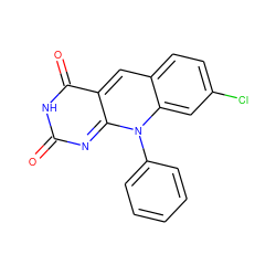 O=c1nc2n(-c3ccccc3)c3cc(Cl)ccc3cc-2c(=O)[nH]1 ZINC000000554418