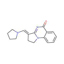 O=c1nc2n(c3ccccc13)CC/C2=C\N1CCCC1 ZINC000653859584