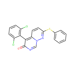 O=c1ncn2nc(Sc3ccccc3)ccc2c1-c1c(Cl)cccc1Cl ZINC000002004431