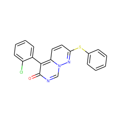 O=c1ncn2nc(Sc3ccccc3)ccc2c1-c1ccccc1Cl ZINC000084615257