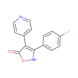 O=c1o[nH]c(-c2ccc(F)cc2)c1-c1ccncc1 ZINC000100075100