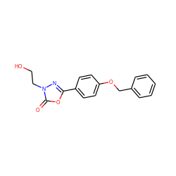 O=c1oc(-c2ccc(OCc3ccccc3)cc2)nn1CCO ZINC000013826721