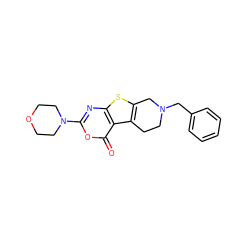 O=c1oc(N2CCOCC2)nc2sc3c(c12)CCN(Cc1ccccc1)C3 ZINC000013678190