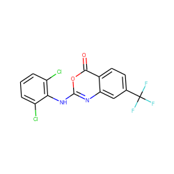 O=c1oc(Nc2c(Cl)cccc2Cl)nc2cc(C(F)(F)F)ccc12 ZINC000013779161