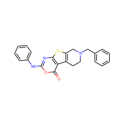 O=c1oc(Nc2ccccc2)nc2sc3c(c12)CCN(Cc1ccccc1)C3 ZINC000013678179