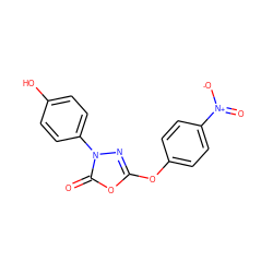 O=c1oc(Oc2ccc([N+](=O)[O-])cc2)nn1-c1ccc(O)cc1 ZINC000140584378