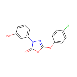 O=c1oc(Oc2ccc(Cl)cc2)nn1-c1cccc(O)c1 ZINC000169326832