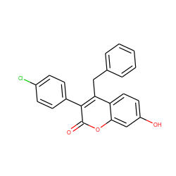 O=c1oc2cc(O)ccc2c(Cc2ccccc2)c1-c1ccc(Cl)cc1 ZINC000002581709