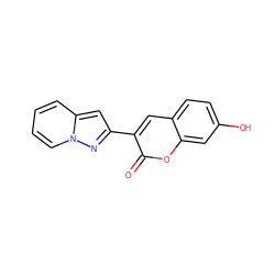 O=c1oc2cc(O)ccc2cc1-c1cc2ccccn2n1 ZINC000013861869