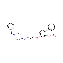 O=c1oc2cc(OCCCCN3CCN(Cc4ccccc4)CC3)ccc2c2c1CCCC2 ZINC000222001496