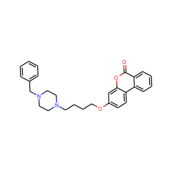 O=c1oc2cc(OCCCCN3CCN(Cc4ccccc4)CC3)ccc2c2ccccc12 ZINC000221970789