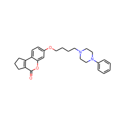 O=c1oc2cc(OCCCCN3CCN(c4ccccc4)CC3)ccc2c2c1CCC2 ZINC000103268646