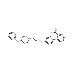 O=c1oc2cc(OCCCN3CCC(Cc4ccccc4)CC3)ccc2c2ccccc12 ZINC000222008210