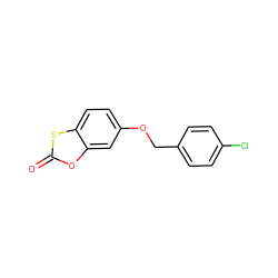 O=c1oc2cc(OCc3ccc(Cl)cc3)ccc2s1 ZINC000653813216